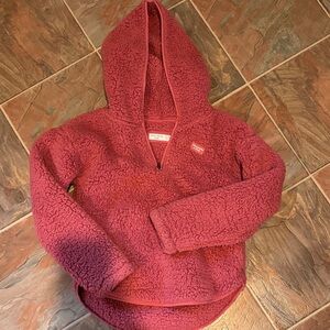 Cozy  Abercrombie kids Sherpa Fleece 1/4 zip Hoodie. Dusty rose 13/14.